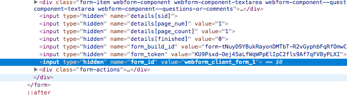 Image of webform inspect code