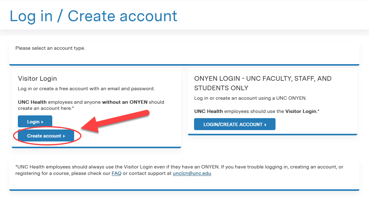 Image of creating a visitor account